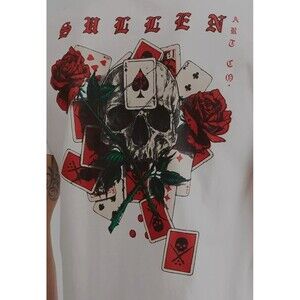 Sullen Collective Pin Up Tattoo Art Mens 2XL  Bluffing Skull Biker New A118